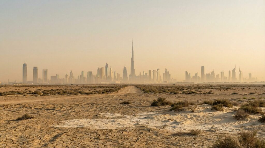 ドバイの砂漠と摩天楼、ブルジュ・ハリファ