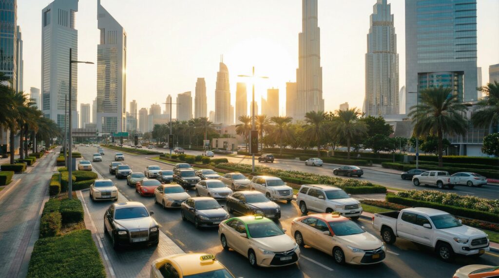 イランの特権階級の子女たちが資産を移して優雅に暮らす、高層ビル群と高級車が行き交うドバイの街並み