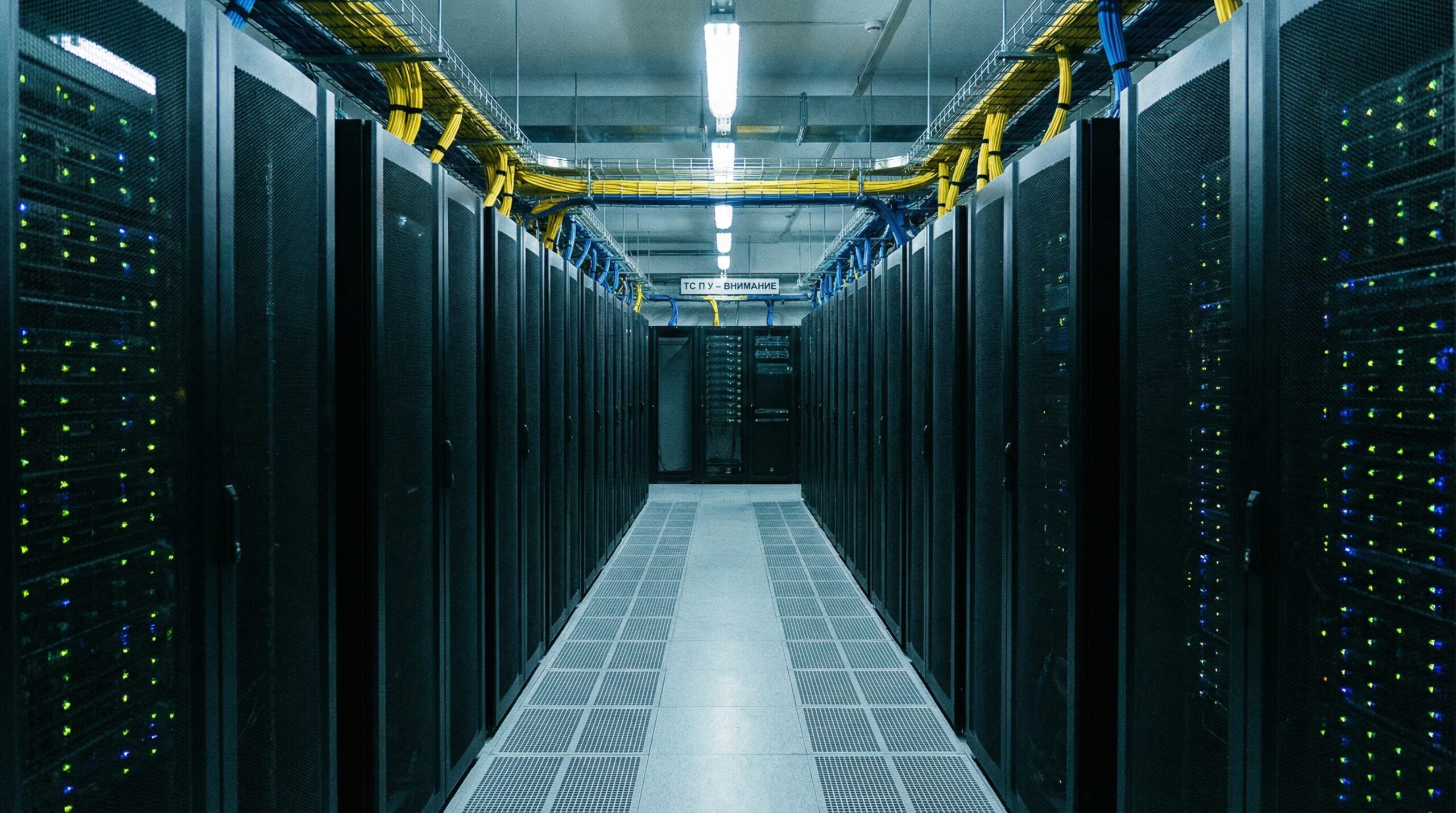 ロシア国内に設置されたTSPU通信監視装置を連想させるサーバールームの内部